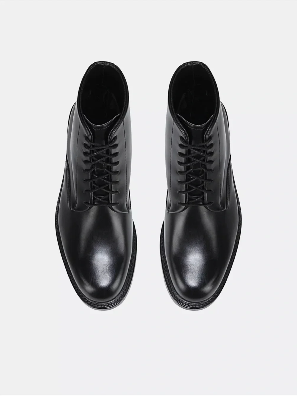 Vince MEN Black Leather Damian Lace-Up Dress Boots